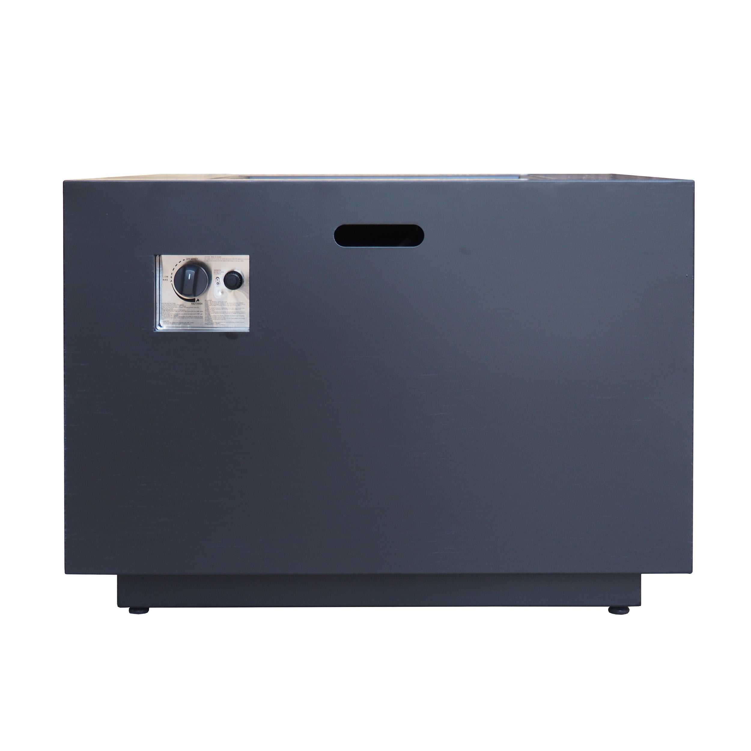 Outdoor Patio Propane Fire Pit 24" H x 31" W Square Iron Gas-burning Fire Pit