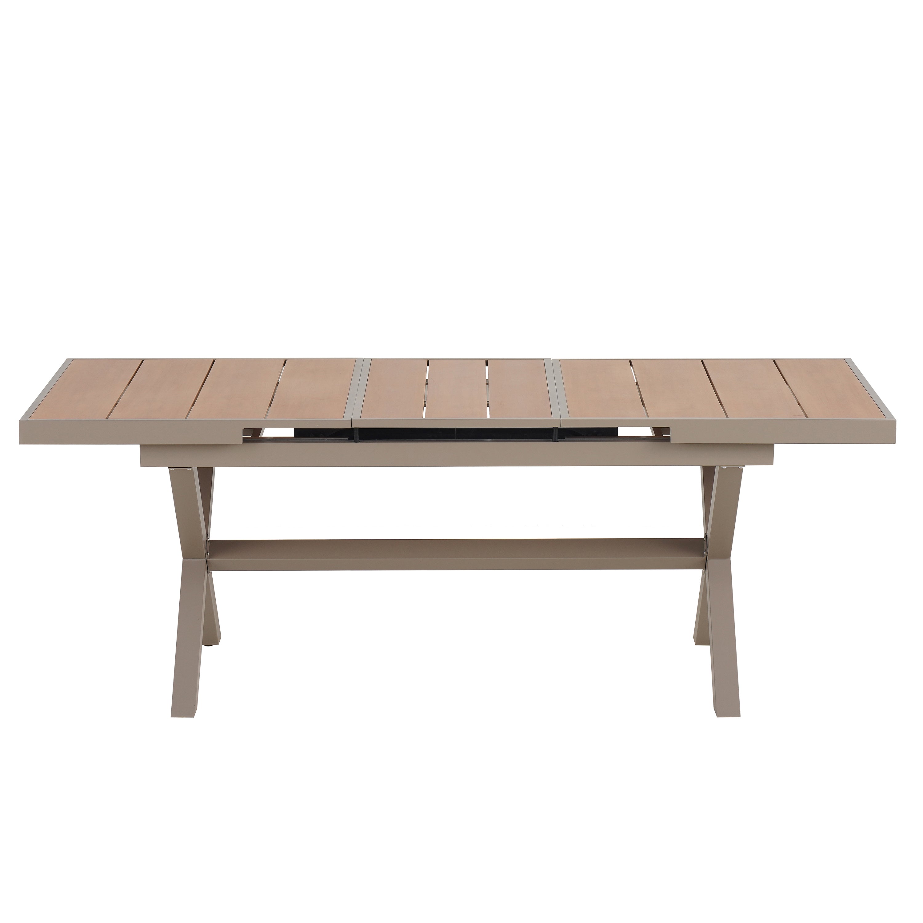 Flexible Outdoor Dining Set with Extendable Table and Six Chairs