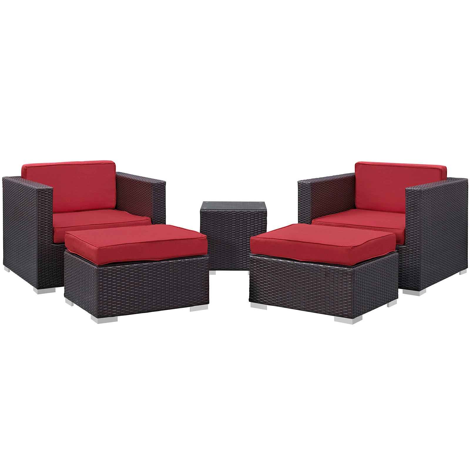Modway Convene Outdoor Sectional Set - 5-Piece Patio Furniture for Ultimate Comfort