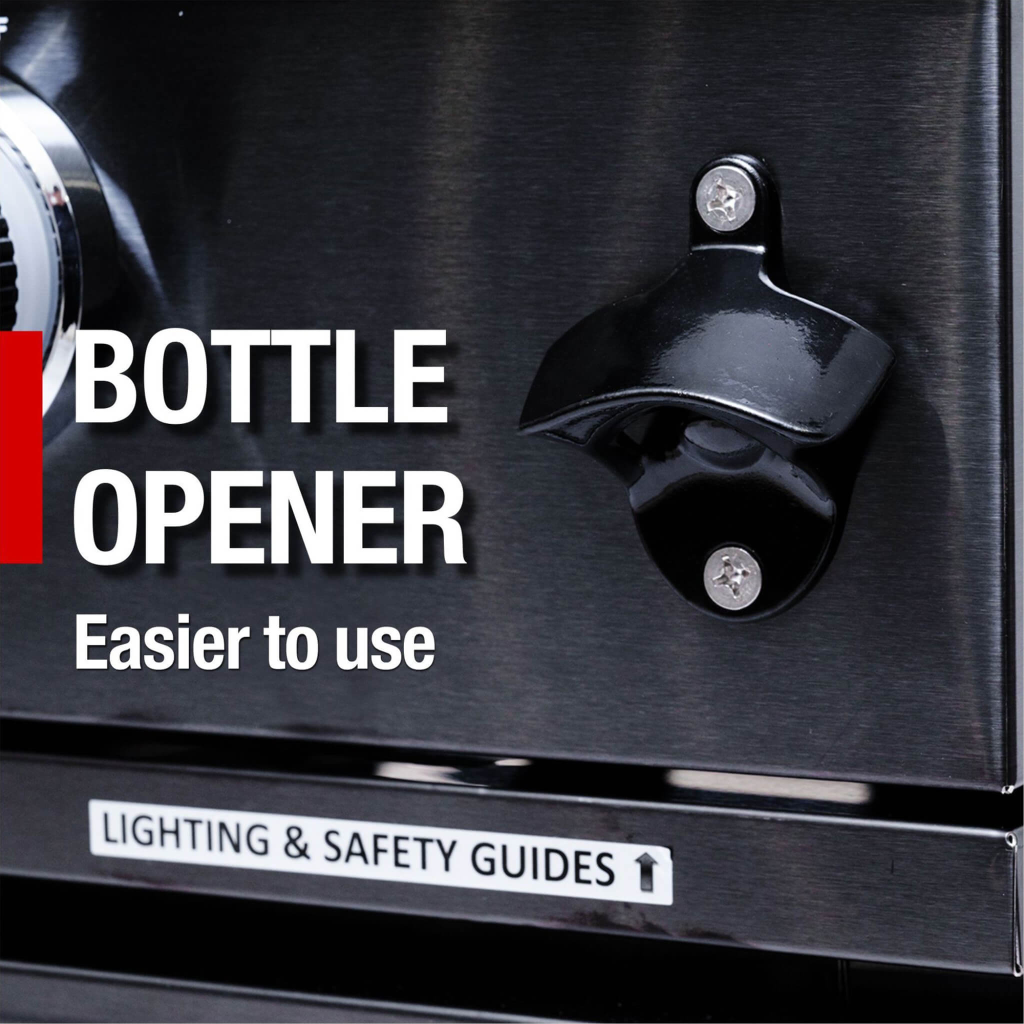 Castelle Flame Premium Black Stainless Steel 4-Burner Gas Grill With Rotisserie Kit (SAK48157)