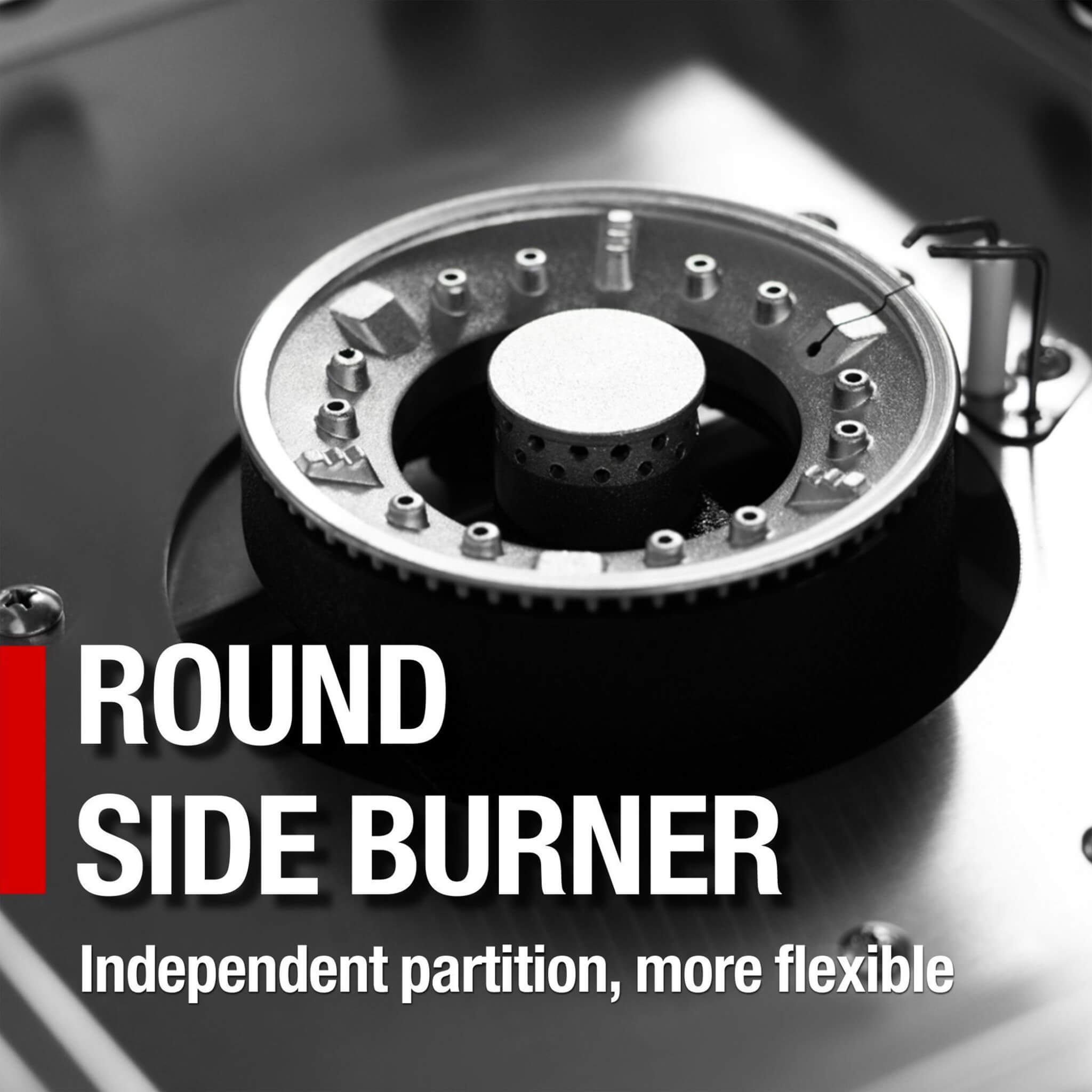 Castelle Flame Premium Black Stainless Steel 4-Burner Gas Grill With Rotisserie Kit (SAK48157)