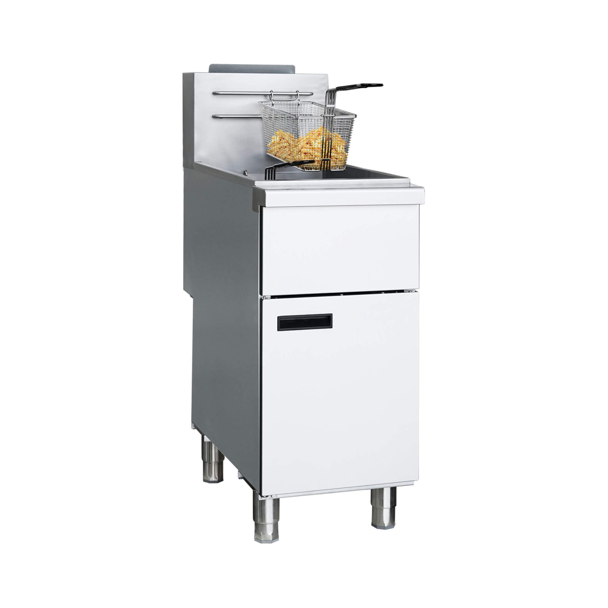 Stainless Steel Commercial 90K BTU 3-Burner Gas Liquid Propane Deep Fryer (SAK89517)