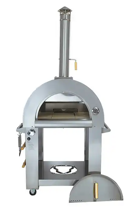 KoKoMo 32” Dual Fuel Pizza Oven - Gas or Wood-Fired Stainless Steel Outdoor Oven