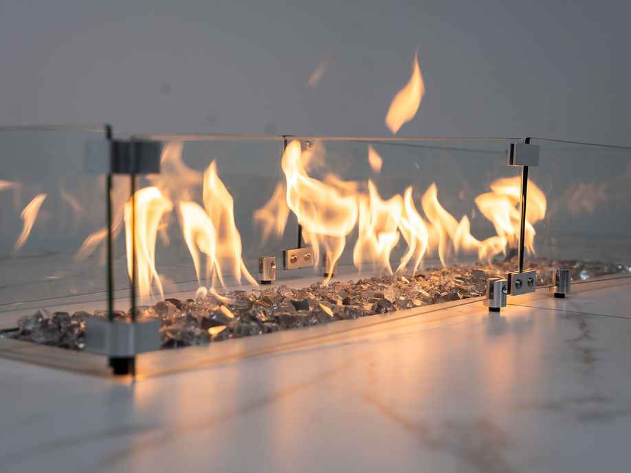 KoKoMo Outdoor Kitchen Island with Fire Feature – 7'6" x 9'