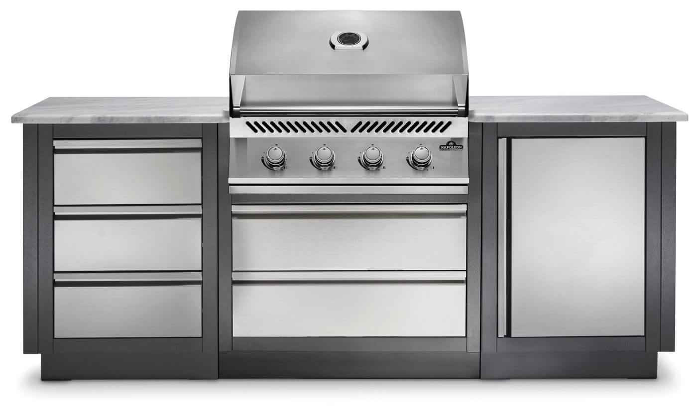 Patio Outdoor Kitchen Gas Grill - Patio Elegance OASIS™ 100 with Built-in 500 Series 32" Grill