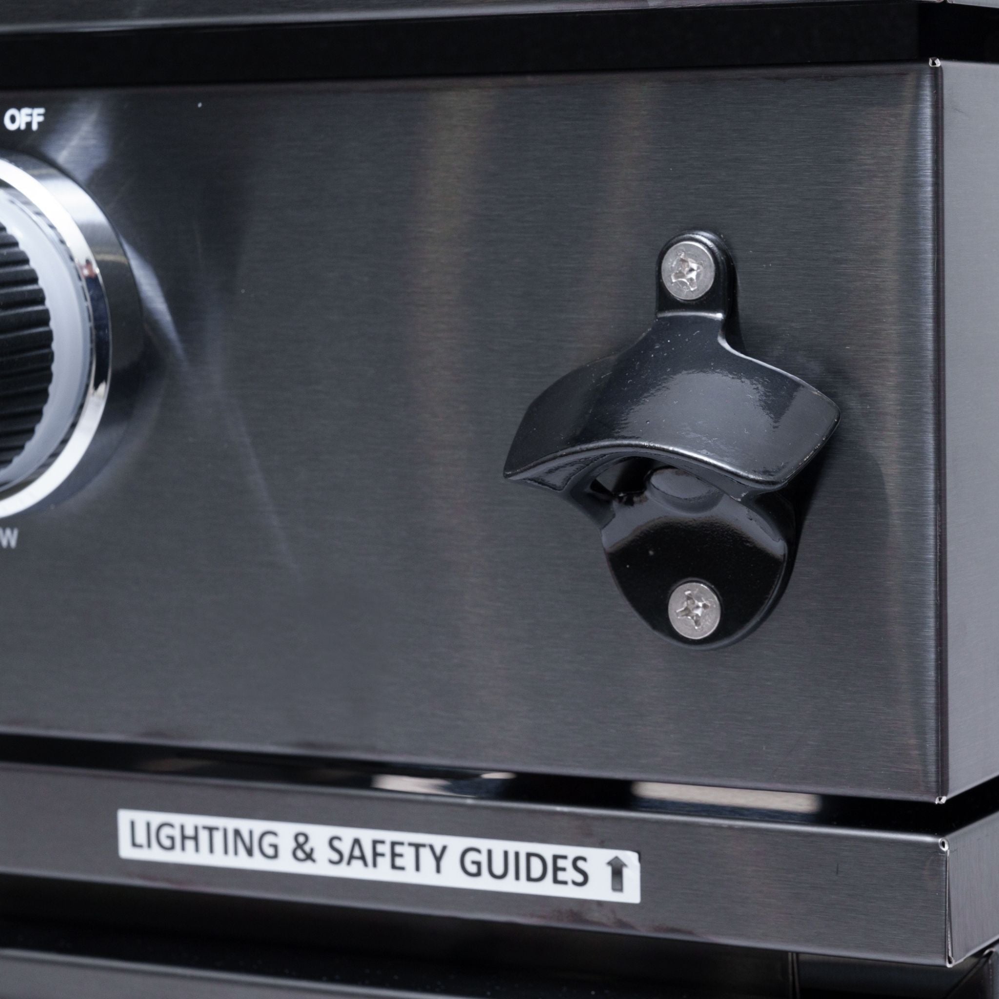 Castelle Flame Premium Black Stainless Steel 4-Burner Gas Grill With Rotisserie Kit (SAK48157)