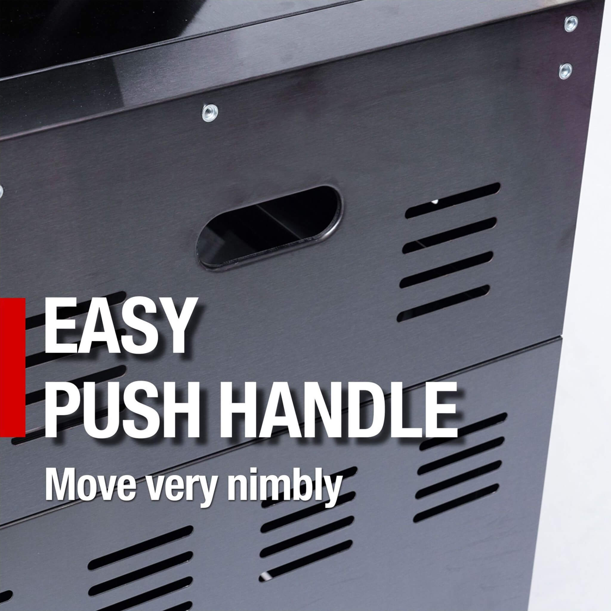 Castelle Flame Premium Black Stainless Steel 4-Burner Gas Grill With Rotisserie Kit (SAK48157)