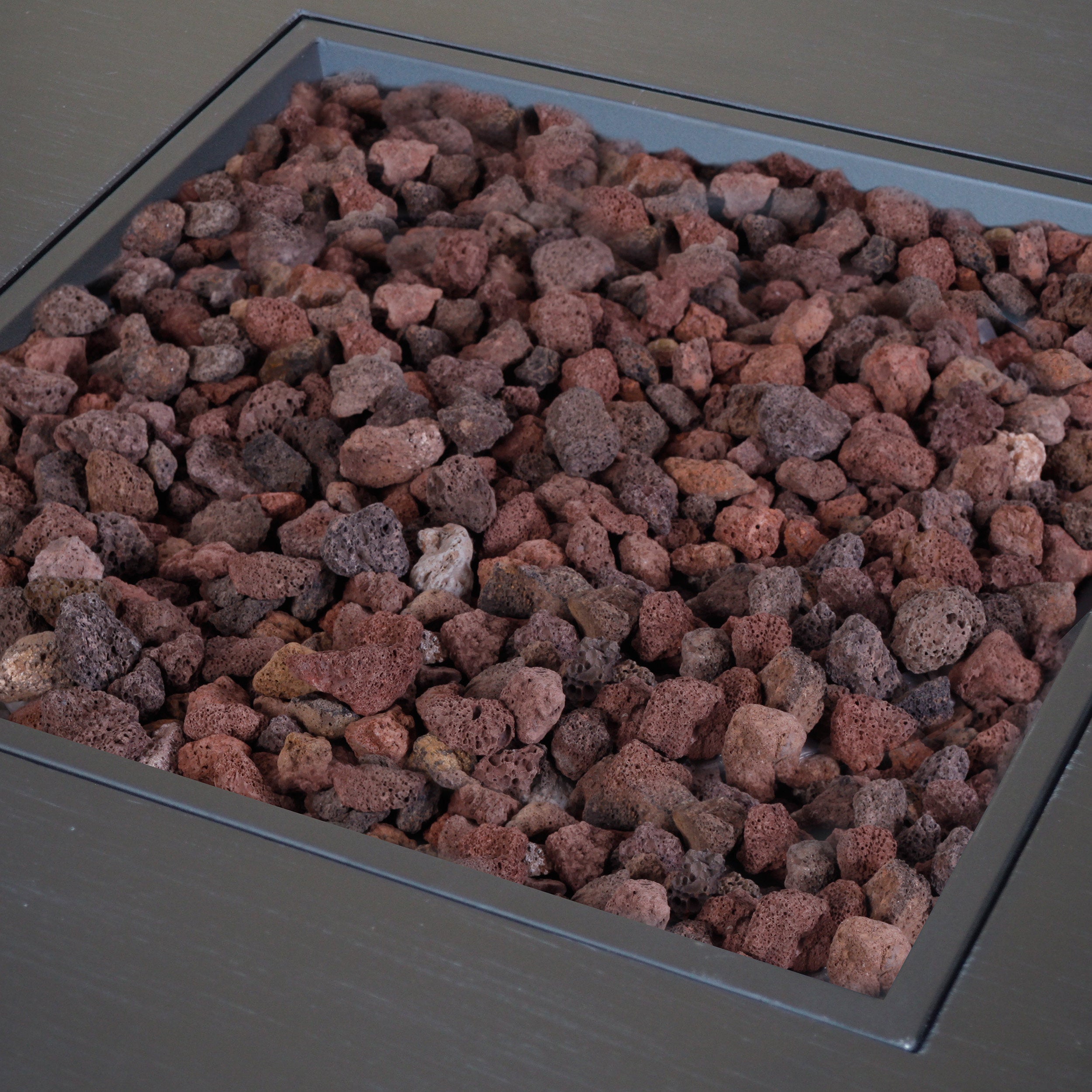 Outdoor Patio Propane Fire Pit 24" H x 31" W Square Iron Gas-burning Fire Pit