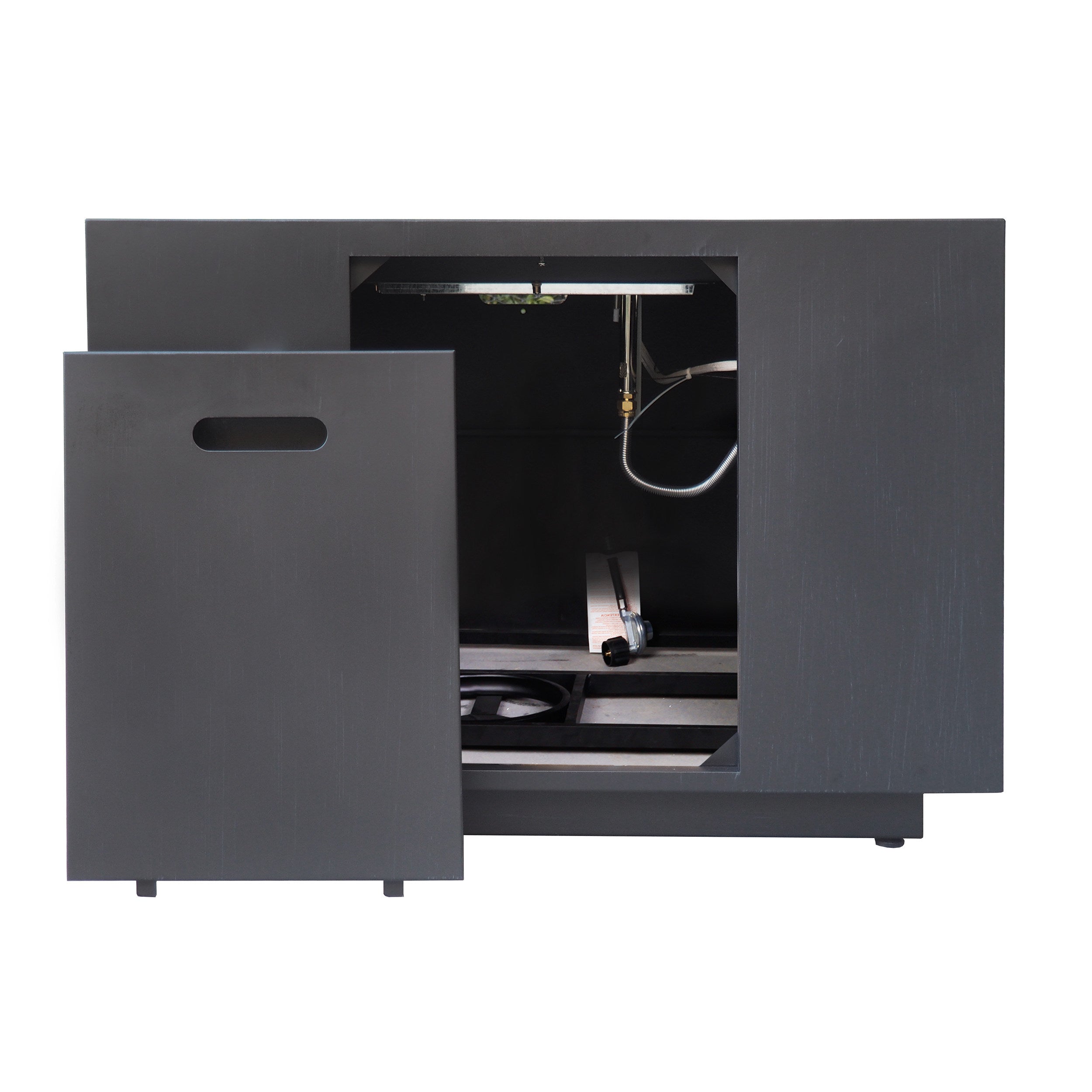 Outdoor Patio Propane Fire Pit 24" H x 31" W Square Iron Gas-burning Fire Pit