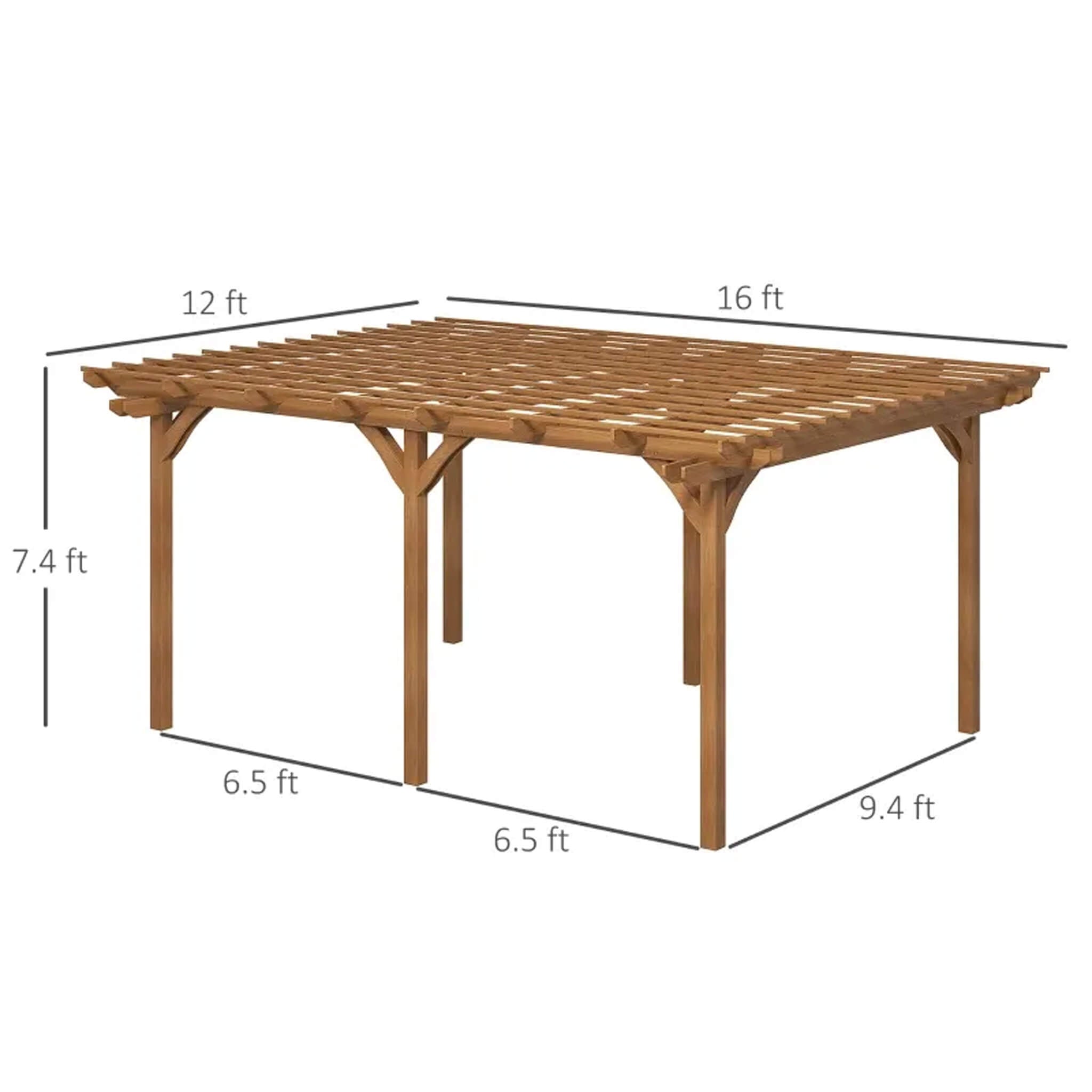 [09X12FT] Premium Outdoor Wooden Grape Trellis Pergola (SAK18579)